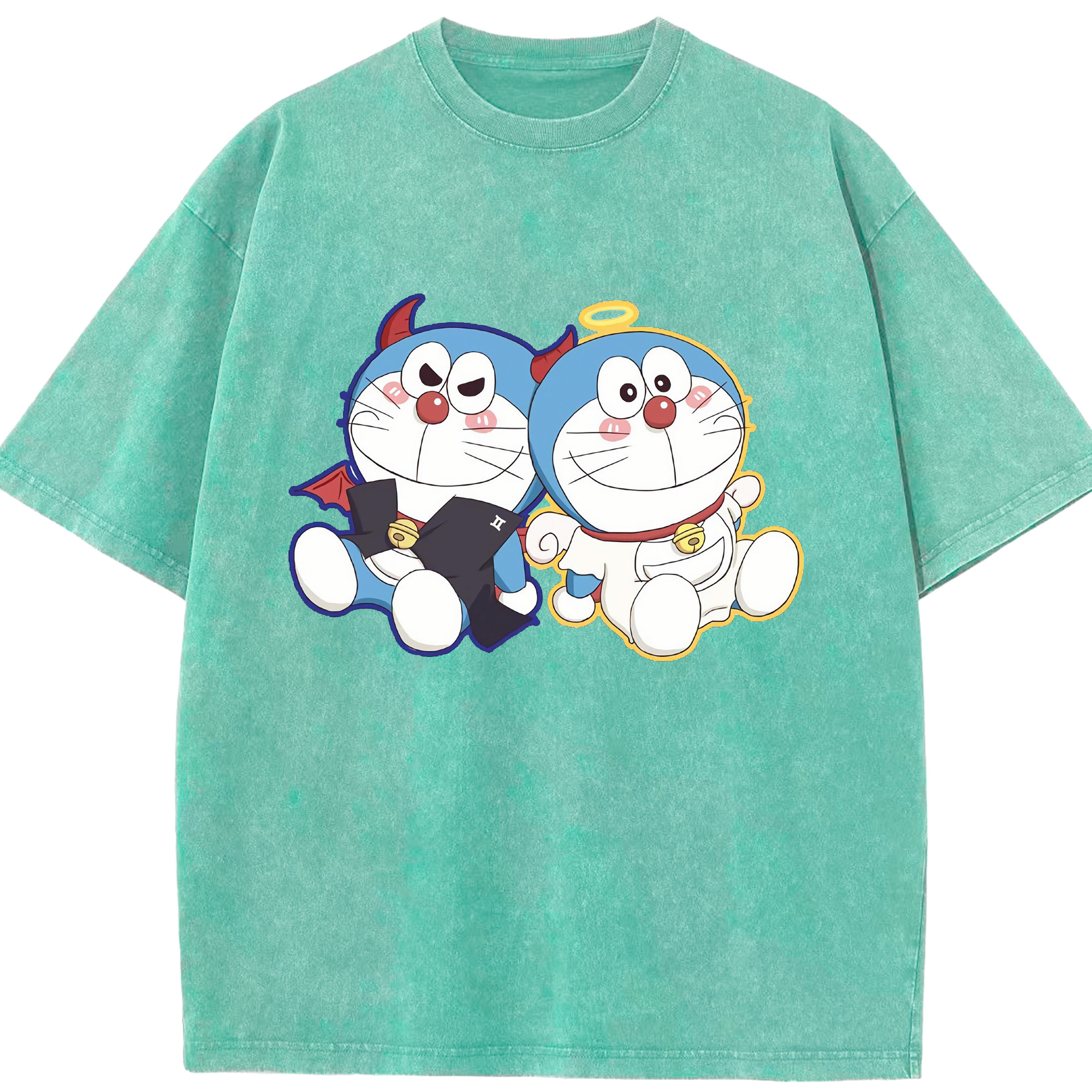 （画像用） ドラえもん Doraemon 綿100% ヴィンテージ風 半袖Tシャツ（フロントプリント）
